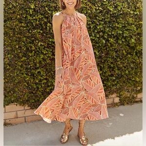 shebird the sofia gauzy cotton halter dress